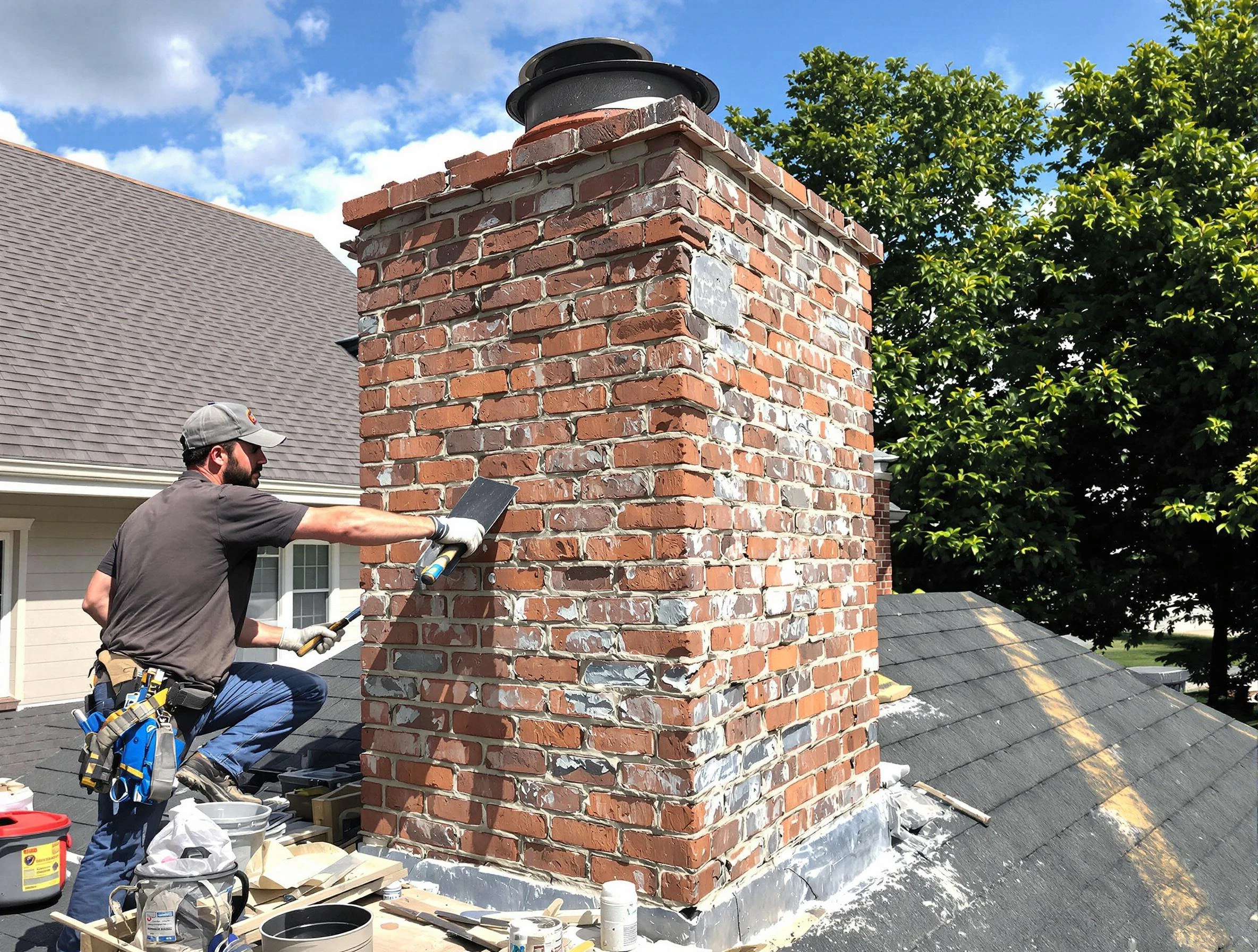 Completed chimney rebuild by Piscataway Chimney Sweep in Piscataway, NJ