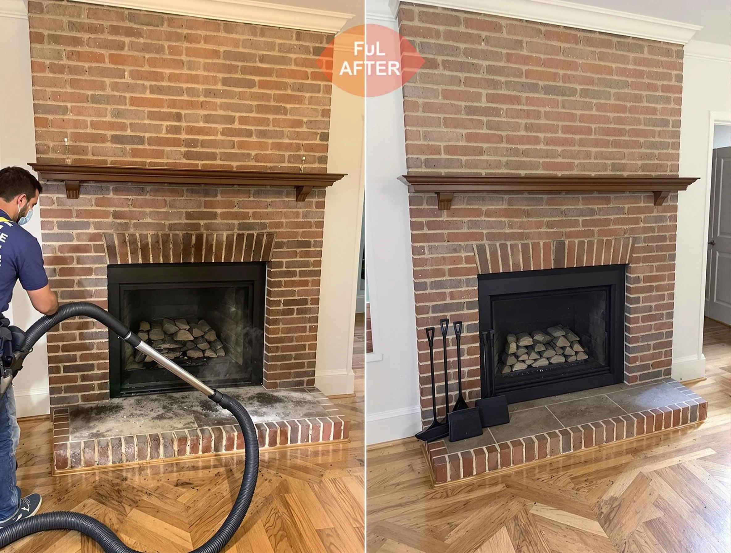 Piscataway Chimney Sweep carefully sanitizing a fireplace in Piscataway, NJ